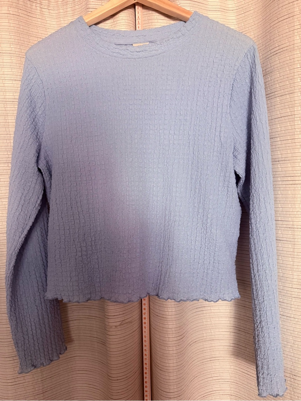 Light Blue Textured Long Sleeve Tee